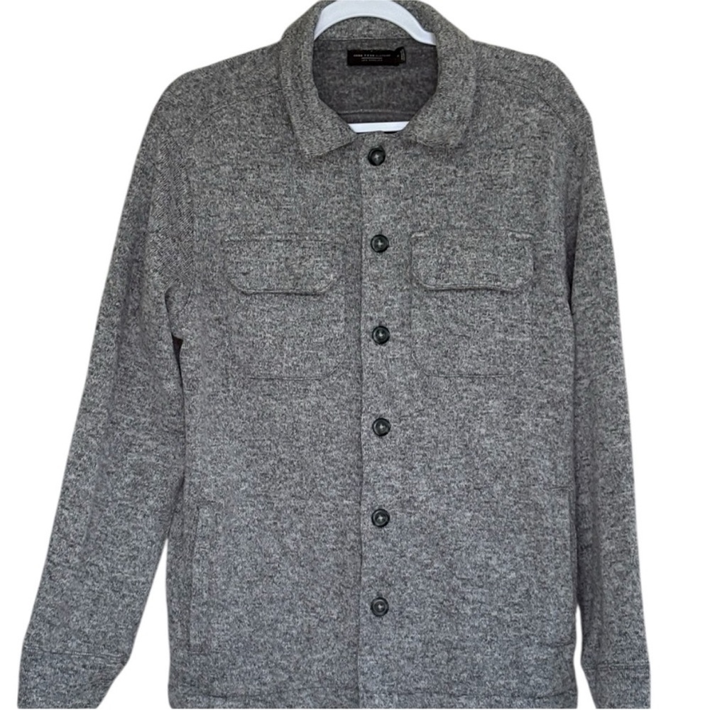 Junk Food Clothing Grey Button Down Jacket With Pockets Size S